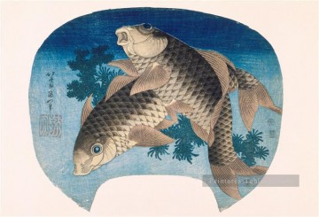 葛飾北斎 Katsushika Hokusai œuvres - deux carpes Katsushika Hokusai ukiyoe